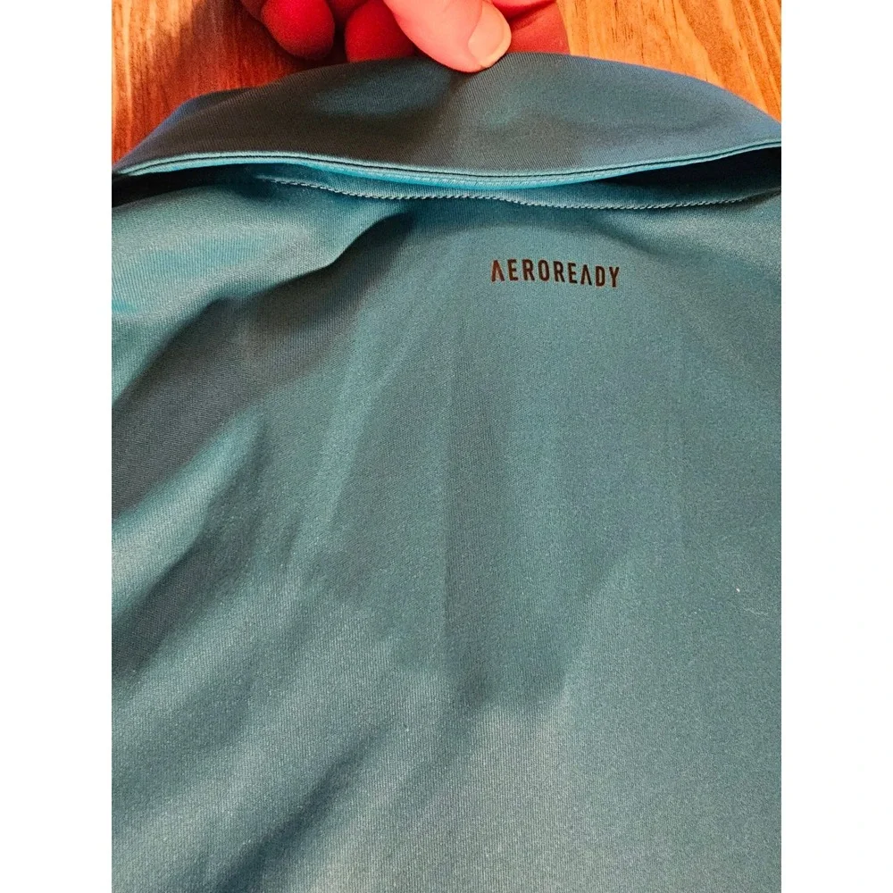 Adidas Primegreen Aeroready Mens 2XL Teal Blue Short Sleeve Golf Polo Shirt